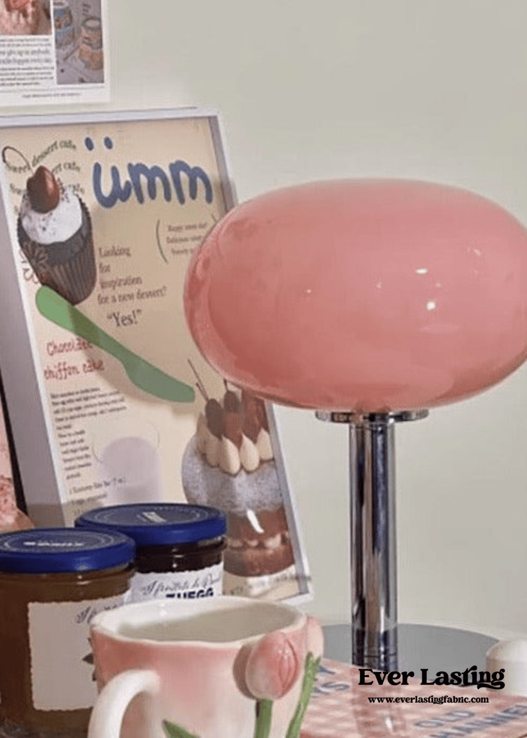 Egg Glass Lamp / Pink