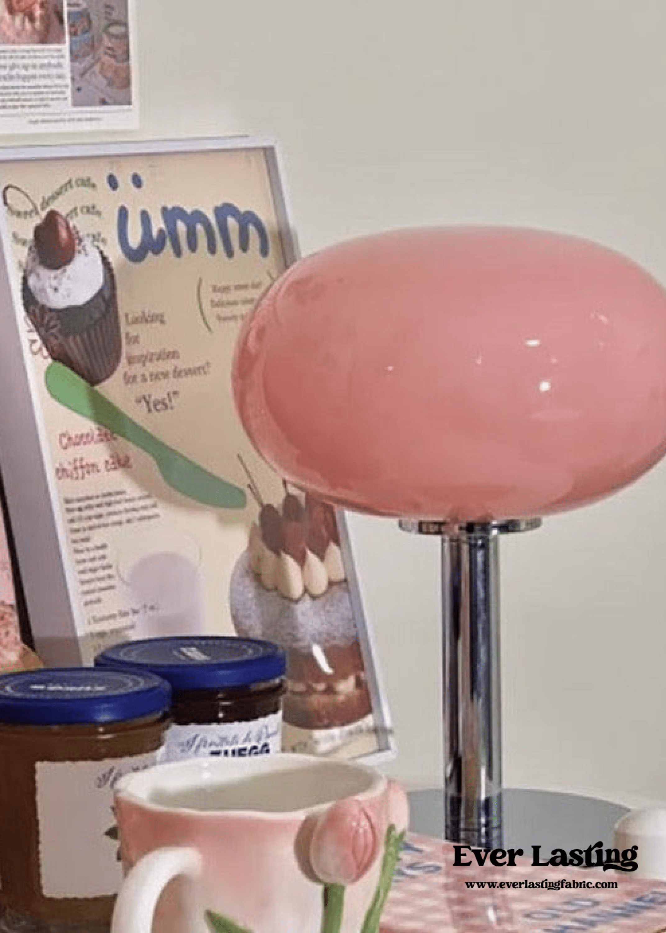 Egg Glass Lamp / Pink