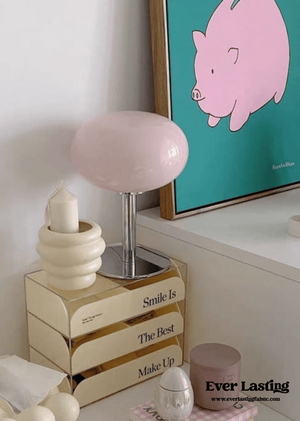 Egg Glass Lamp / Pink
