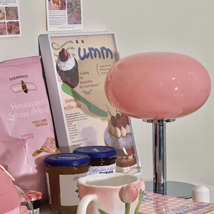 Egg Glass Lamp / Pink
