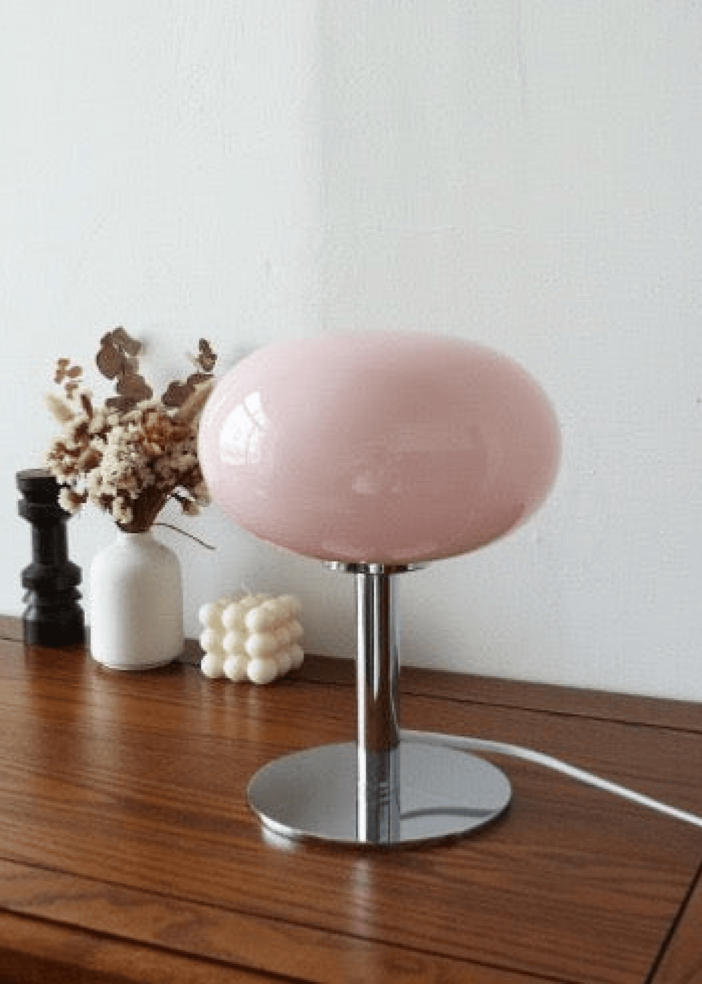 Egg Glass Lamp / Pink