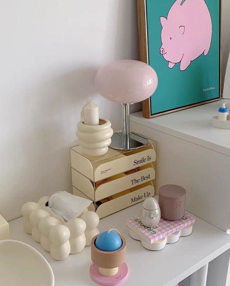 Egg Glass Lamp / White