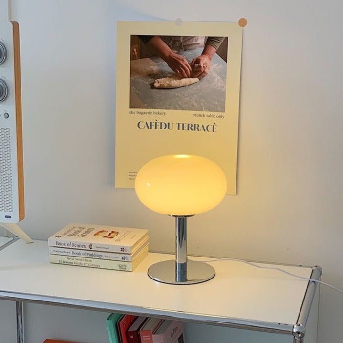 Egg Glass Lamp / White