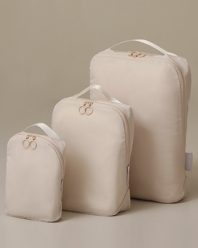 Minimalist Travel Packing Cubes Bag – 3 Clothing Bags + Matching Shoe Case