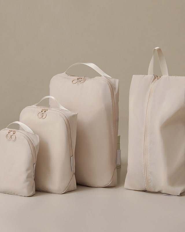 Minimalist Travel Packing Cubes Bag – 3 Clothing Bags + Matching Shoe Case