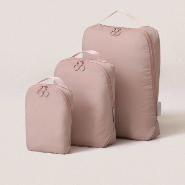 Minimalist Travel Packing Cubes Bag – 3 Clothing Bags + Matching Shoe Case