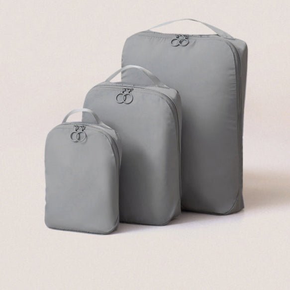 Minimalist Travel Packing Cubes Bag – 3 Clothing Bags + Matching Shoe Case