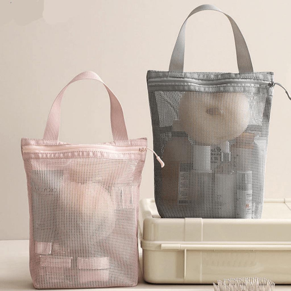Portable Mesh Shower Caddy – Toiletries Organizer Bag for Gym, College, or Camping