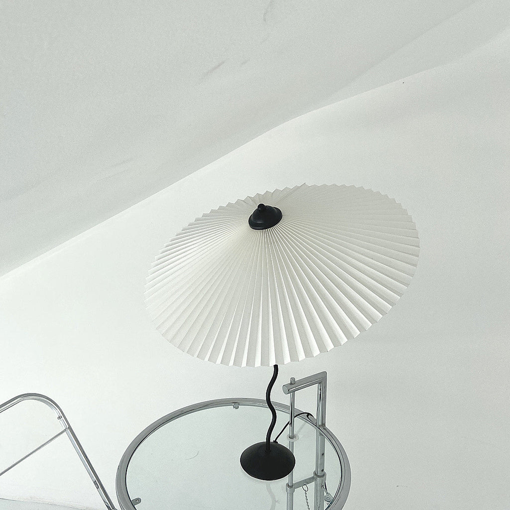 Vintage Inspired Tilted Umbrella Lamp / Beige