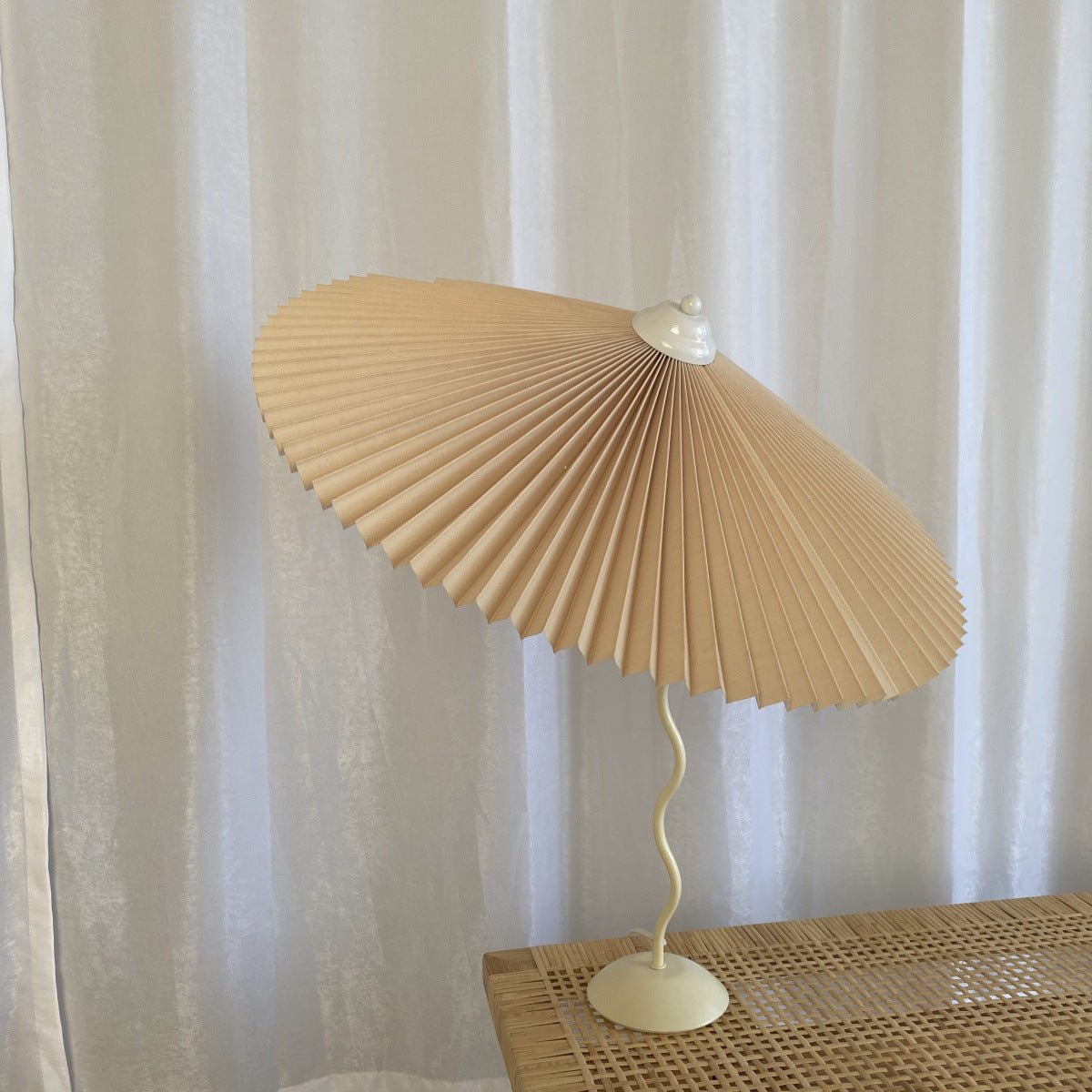 Vintage Inspired Tilted Umbrella Lamp / White