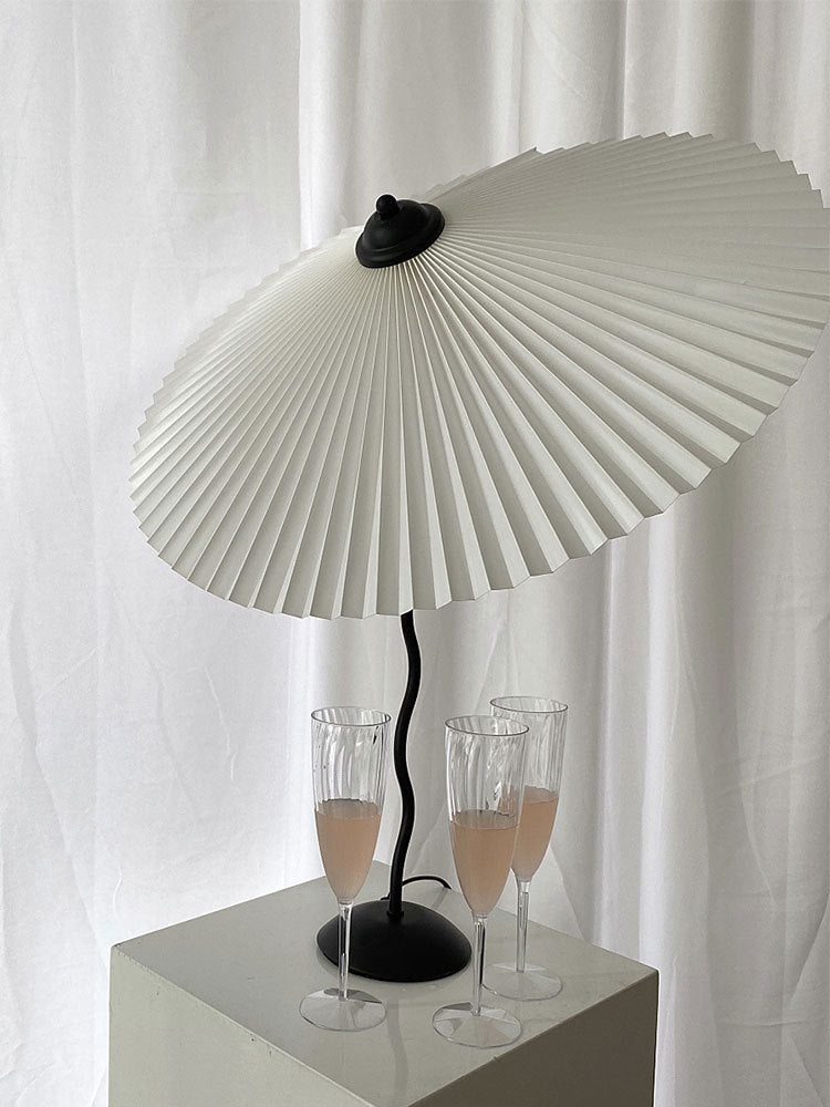Vintage Inspired Tilted Umbrella Lamp / White