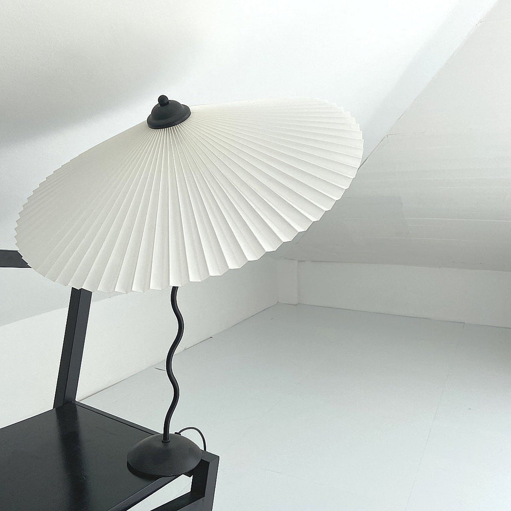Vintage Inspired Tilted Umbrella Lamp / White