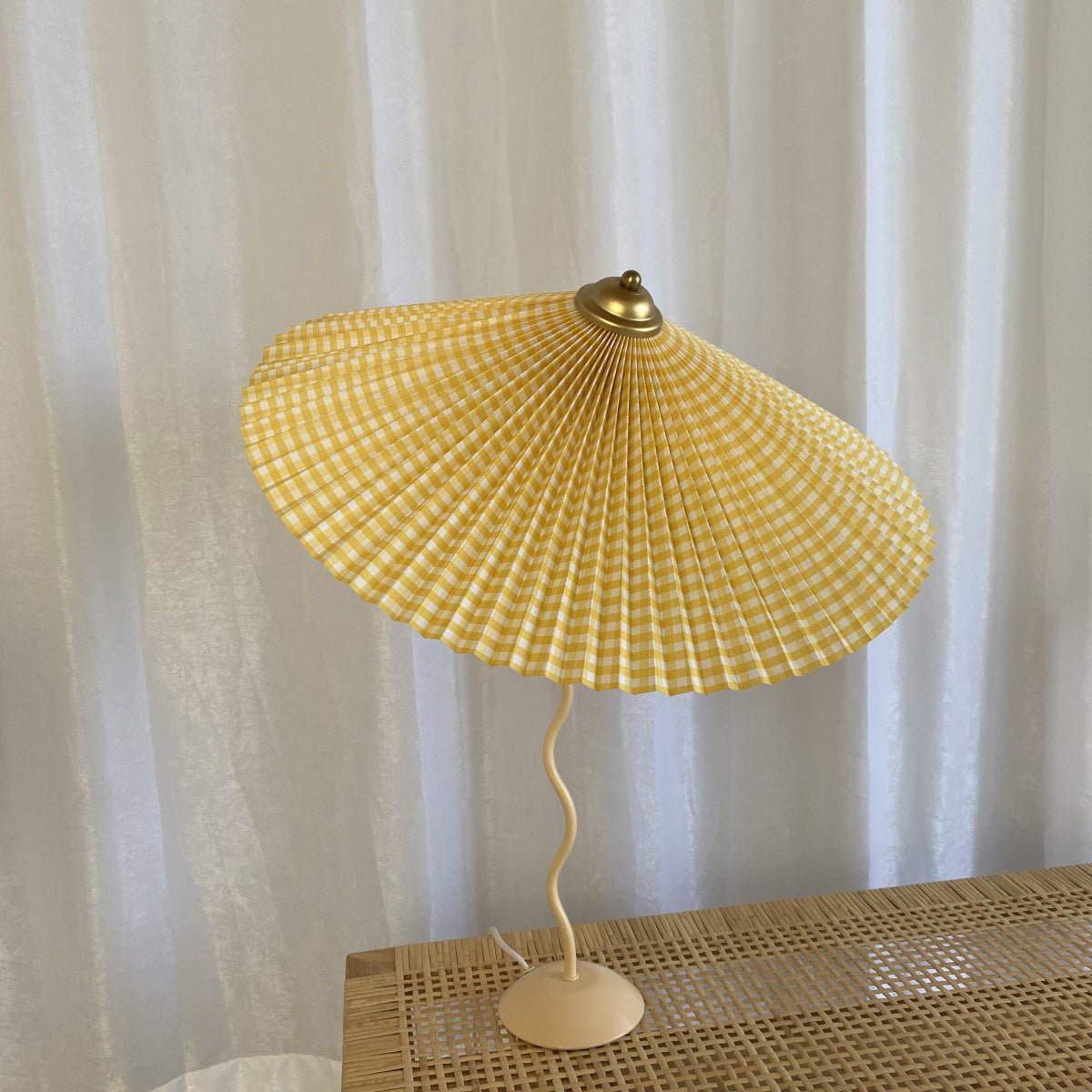 Vintage Inspired Tilted Umbrella Lamp / White